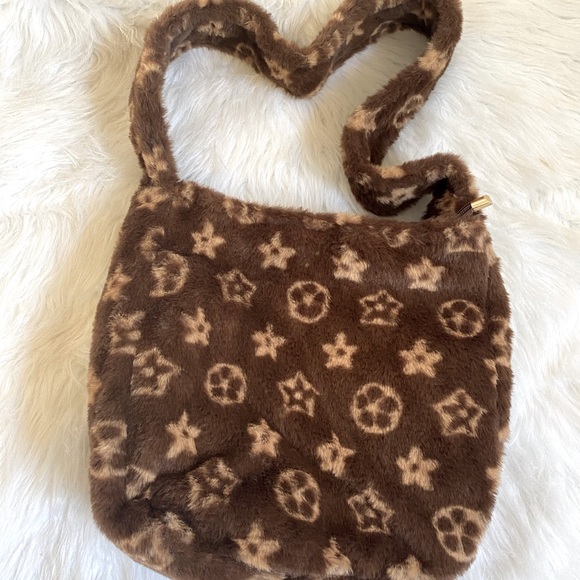 Brown/Tan Monolux Shoulder Bag - Picture 4 of 10